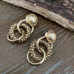 Gold Circular Statement Earrings